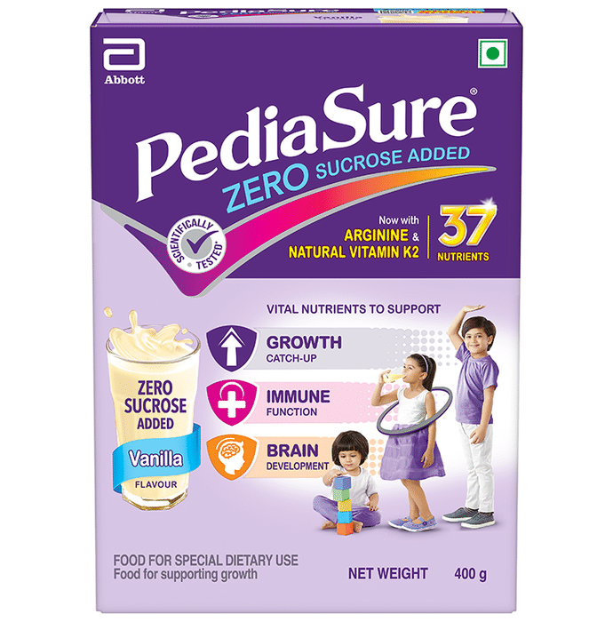 PediaSure Zero Sucrose Added Kids Nutrition Drink with Arginine & Natural Vitamin K2 for 2+ Vanilla